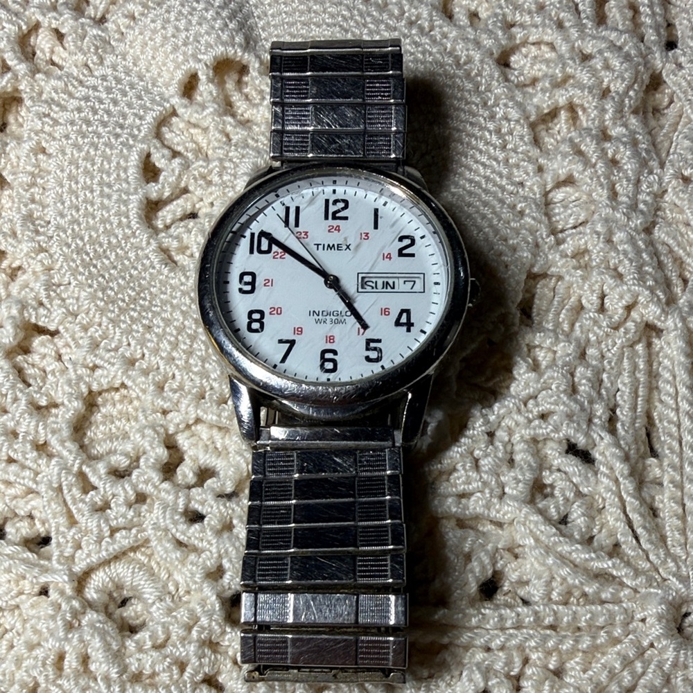 Timex Silver and White Men's Watch